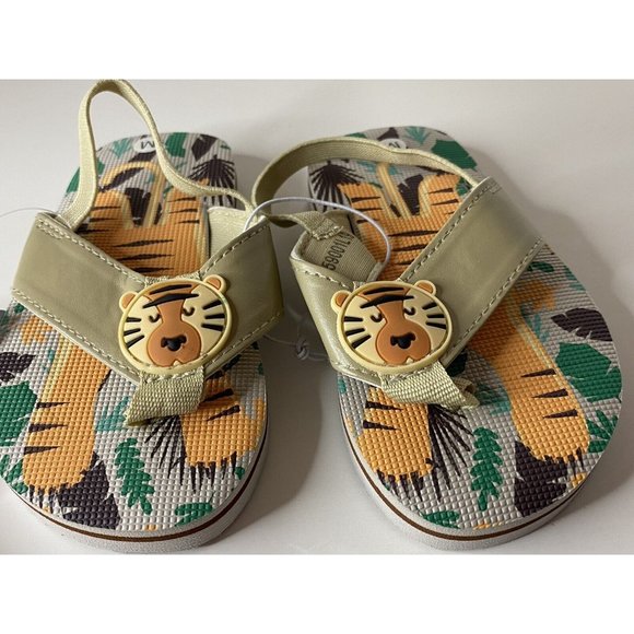 Swiggles Jungle Lion Toddler Boys Flip Flops Medium 7/8 NWT A24 - Picture 3 of 12